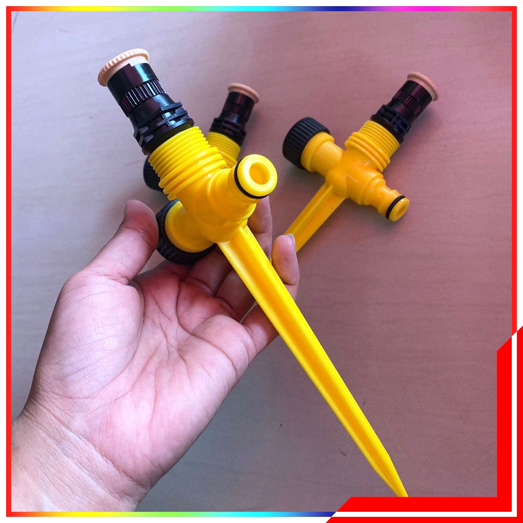 Set Sprinkler Alat Siram Taman Kebun Otomatis 360 - Stake Spike Sprinkler Set Alat Siram Taman Rumput Kebun Sprinkler Tancap 360