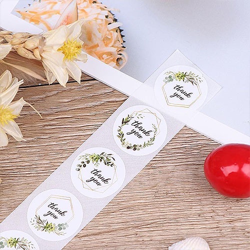 COD❤500 PCS / 1 ROLL STIKER TERIMA KASIH / STICKER THANK YOU Stiker Terima Kasih