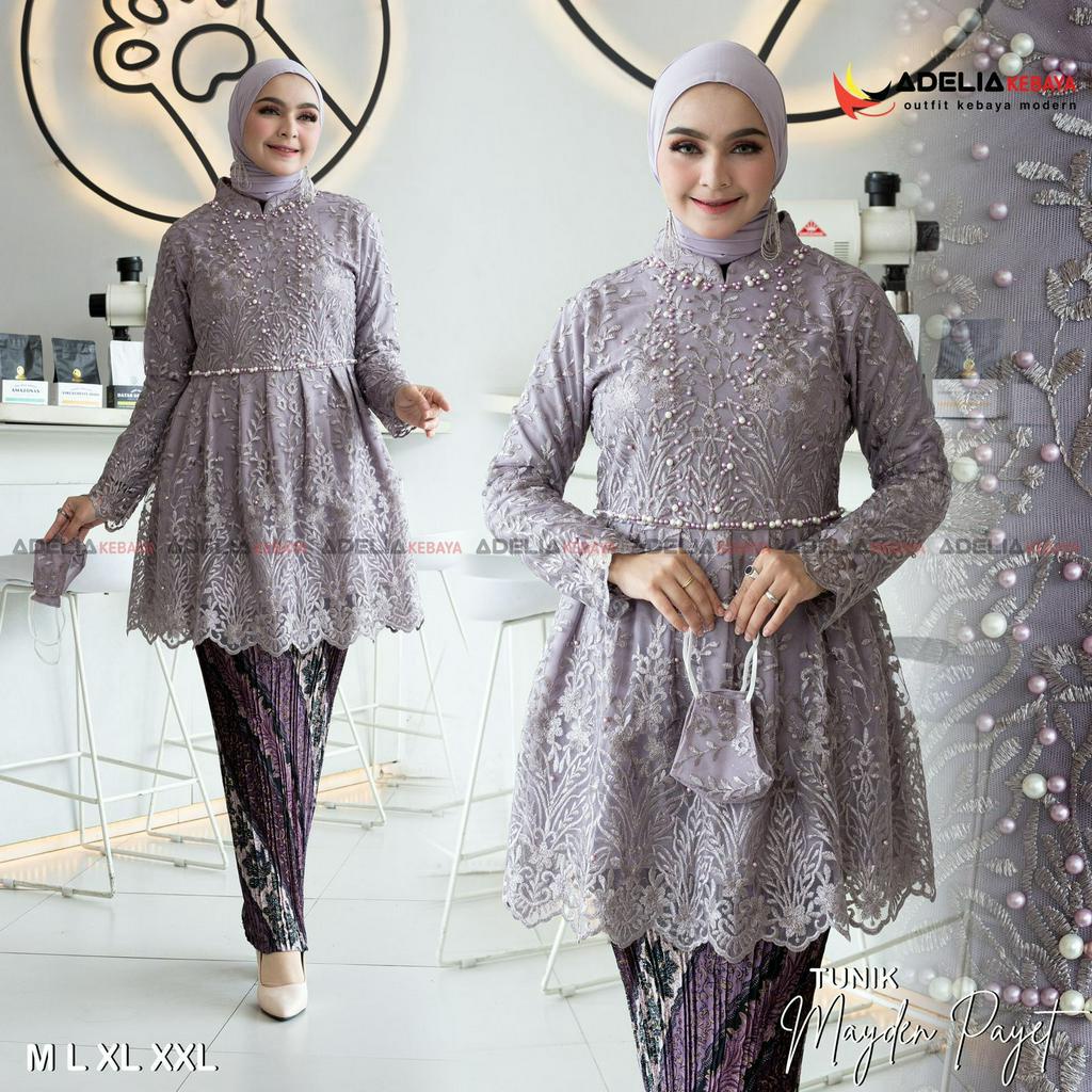 Tunik kebaya blouse meyden Kebaya modern Baju pesta pernikahan dan wisudan modis elegan