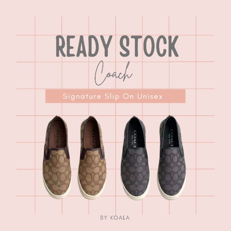 [READY STOCK] Sepatu Coach Signature Slip On Unisex