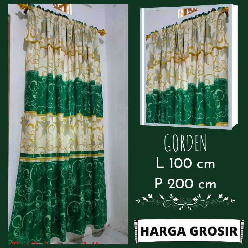 Gorden Pintu Kamar Tidur Murah Ukuran 1x2 Meter Bahan Katun Halus dan Tebal