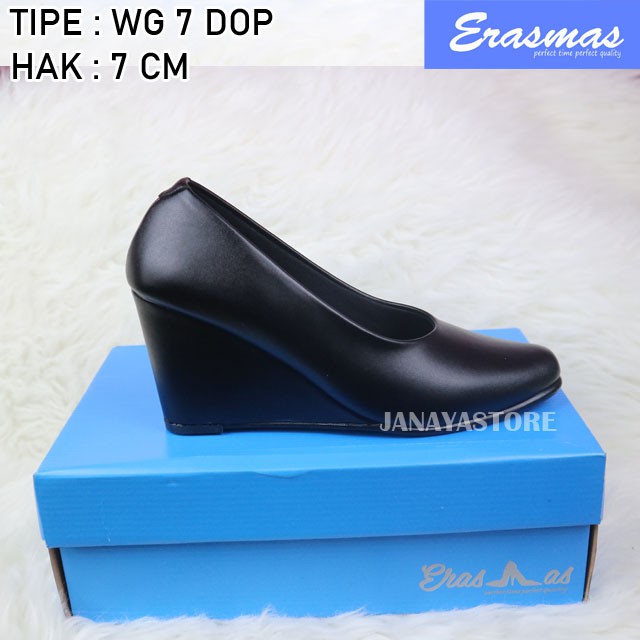 Sepatu Dinas Wedges 7cm Kantor Persit Bhayangkari PNS SATPOL PP Perawat Erasmas Exclusive