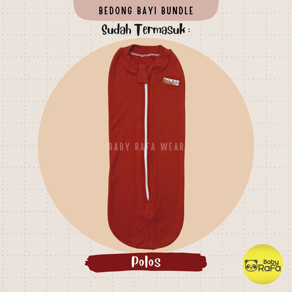 Serian Merah Bata - 3 pcs Bedong INSTAN RESLETING BRICK RED SERIES merk SNI Bolo - Bolo / Bedong Bayi INSTAN Serian Merah