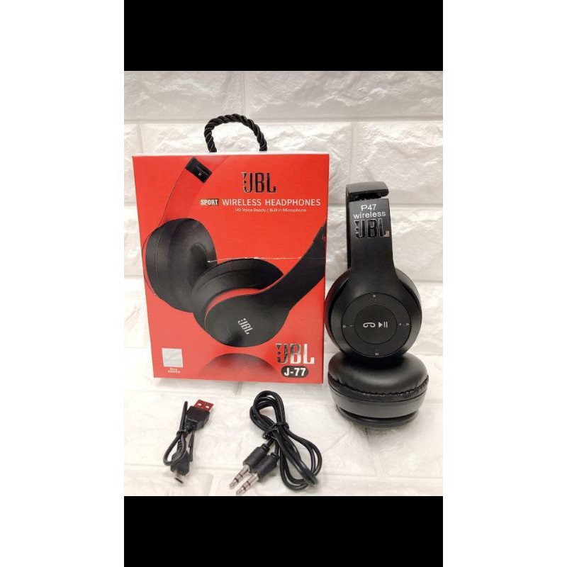 earphone bando bluetooth JBL J-77 handsfree handset bando wireless JBL sport J-77 handset bando JbL