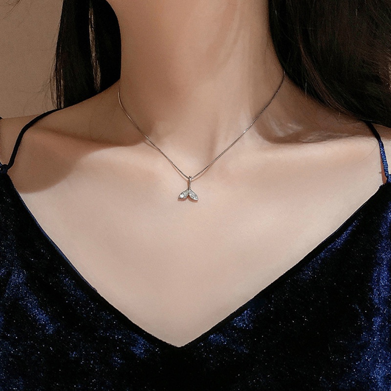 Kalung untuk wanita gaya Korea minimalis creative Mahasiswa Mori gaya liontin zircon Kalung