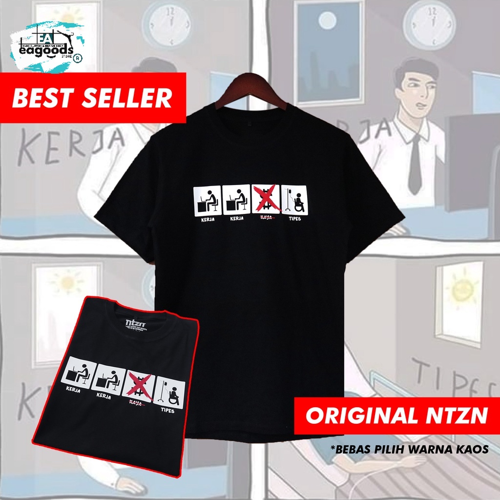 KAOS KERJA KERJA TIPES / LENGAN PANJANG PRIA CEWEK / KATA LUCU KEREN UNIK VIRAL / TULISAN PREMIUM DI