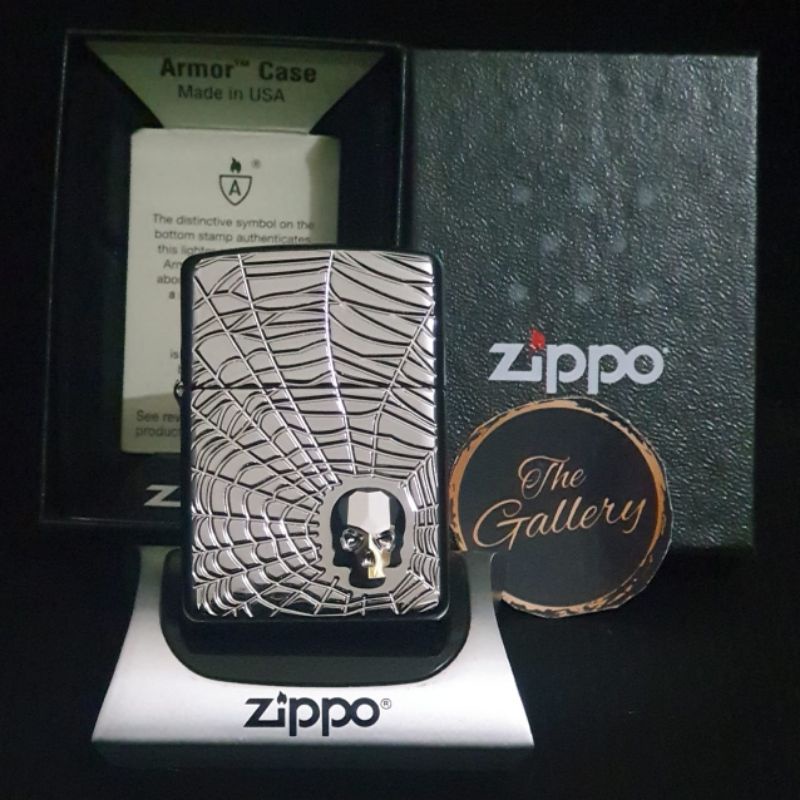 ⭐⭐⭐⭐⭐ 29931 ORIGINAL ZIPPO ARMOR SKULL SPIDER WEB