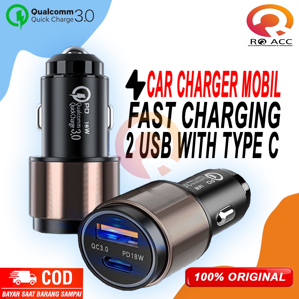 [RO ACC]NVN-SV9 NANVAN CAR CHARGER MOBIL FAST CHARGING 2 USB WITH PD TYPE C