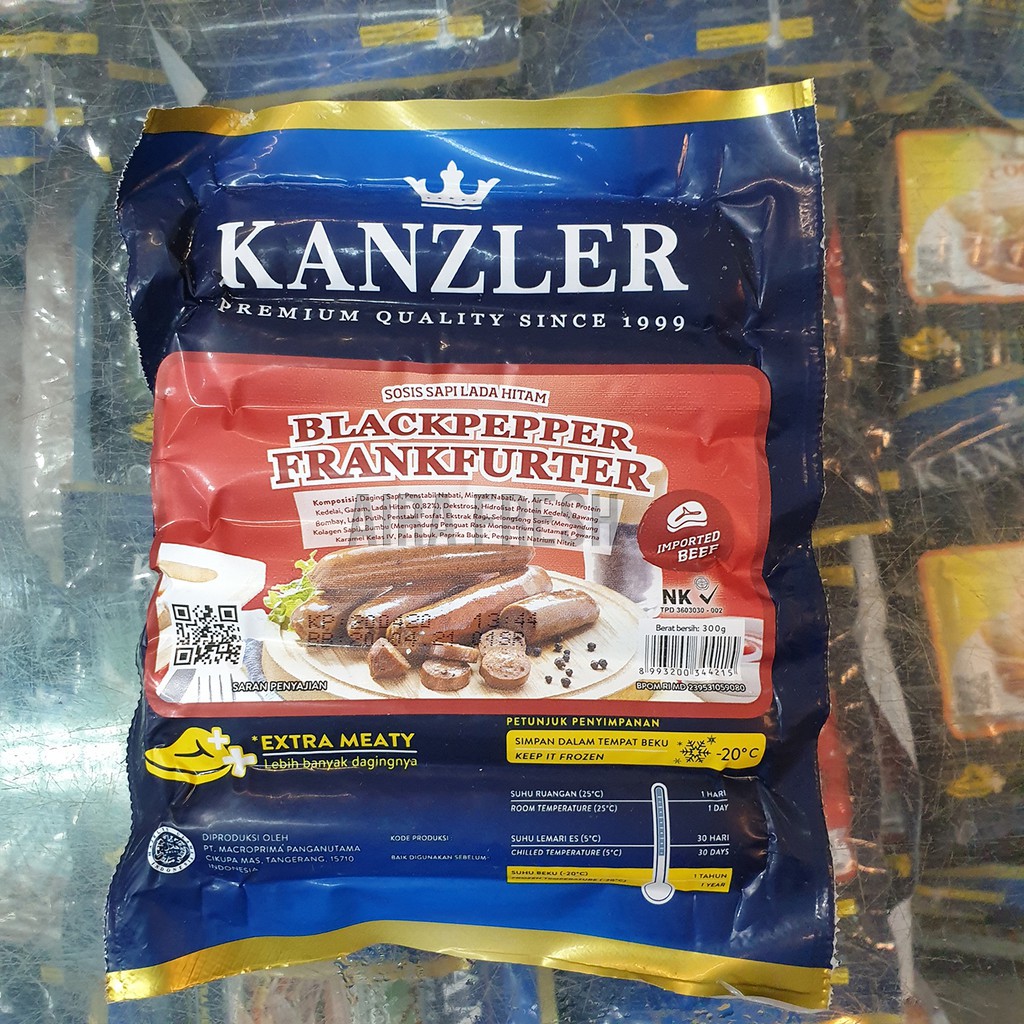 

Kanzler Blackpeper Frankfurter 300gr Bogor Frozen