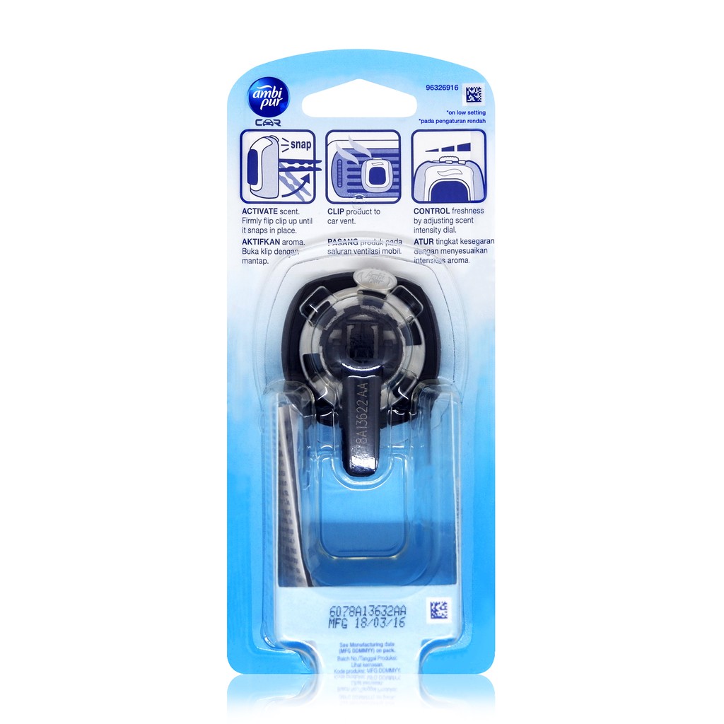 Pengharum Mobil Parfum Mobil Pewangi Ruangan Mini Vent Clip Sky Breeze 2 ml