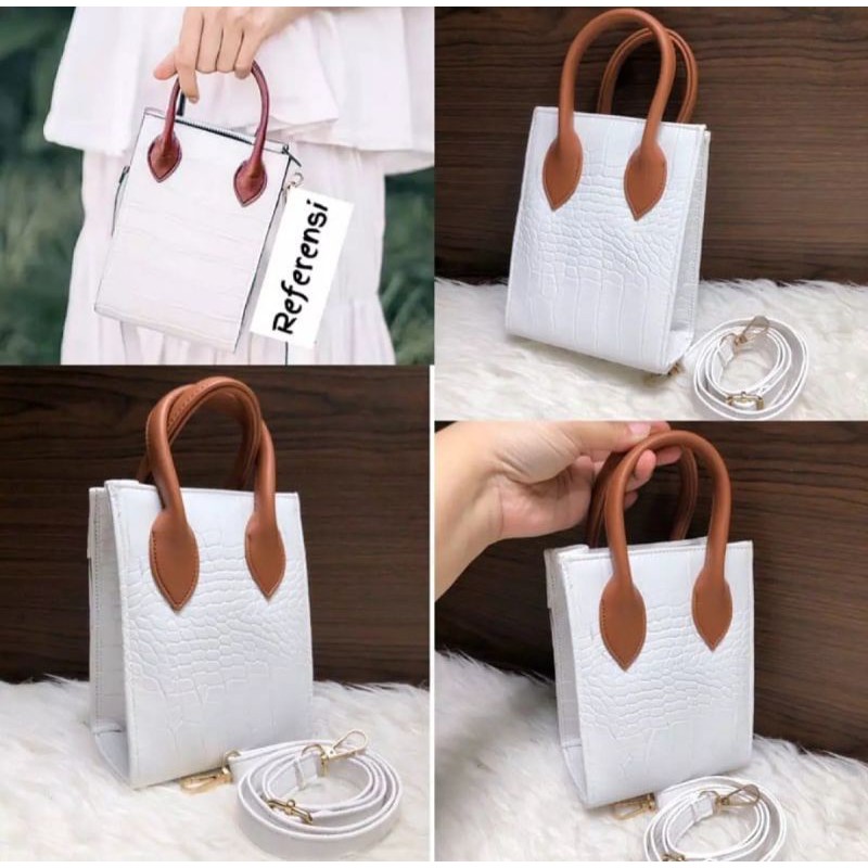 Tas selempang wanita fit bag croco/mini croco andin/Sling bag Korean/Tote bag