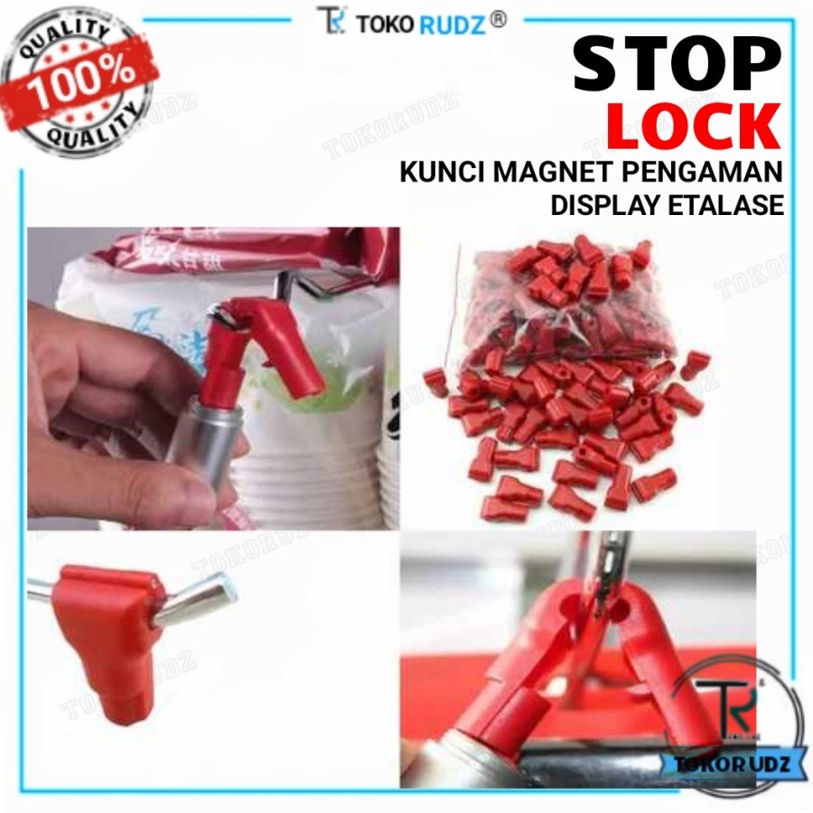 Stop Lock Gembok Kunci Magnet Pengaman Barang Hanger Display Etalase Anti Maling