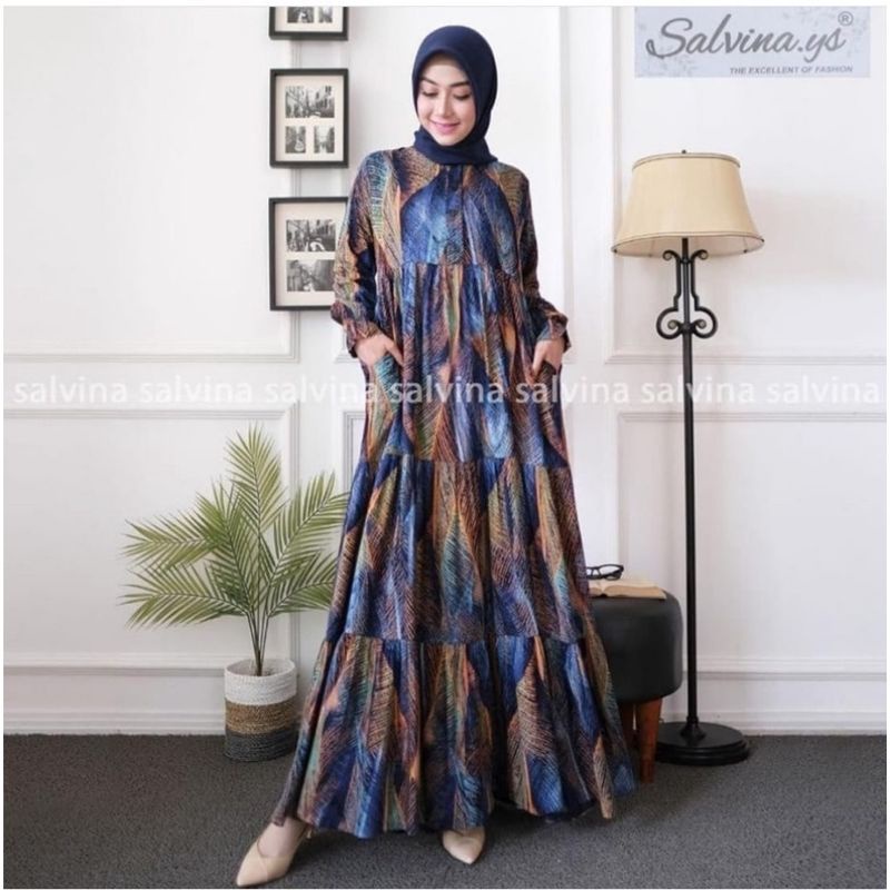 GAMIS DRESS WANITA MOTIF TERBARU SALVINA DAN BRAND LAIN