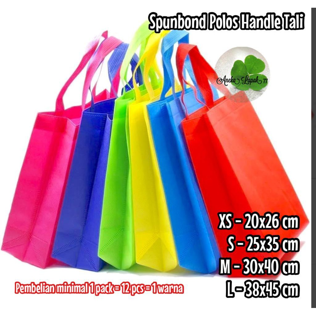 Tas Spunbond TALI Polos Goodie Shopping Bag Handle tas pernikahan syukuran kantong makanan eco