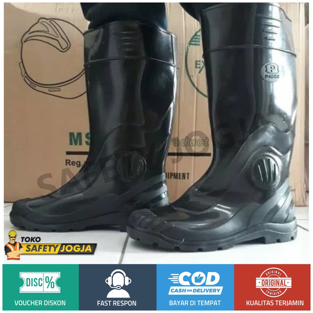 SEPATU BOOT KARET KERJA RAINBOOTS PRIA PICCO ANTI AIR MURAH