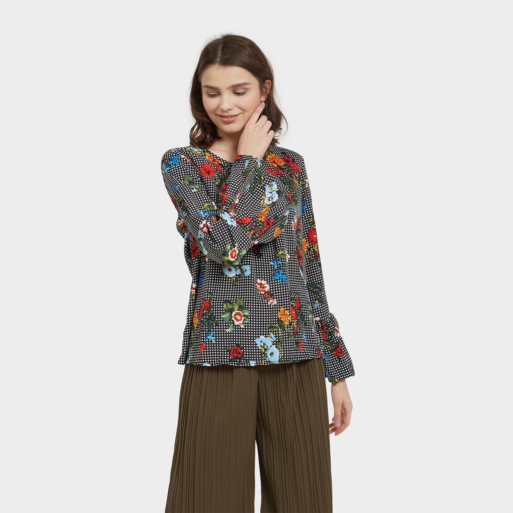 SIMPLICITY Blouse Motif Bunga | Shopee Indonesia