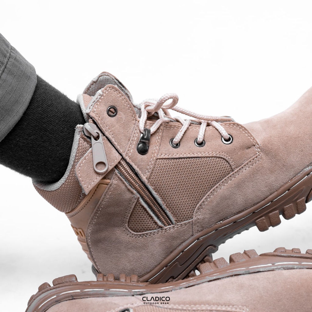 CLADICO Sepatu Safety Boots Pendek Arka Original Low Cut Dengan Zipper Resleting dan Tali  Sefty Shoes Kerja Lapangan Proyek Outdoor Berkendara