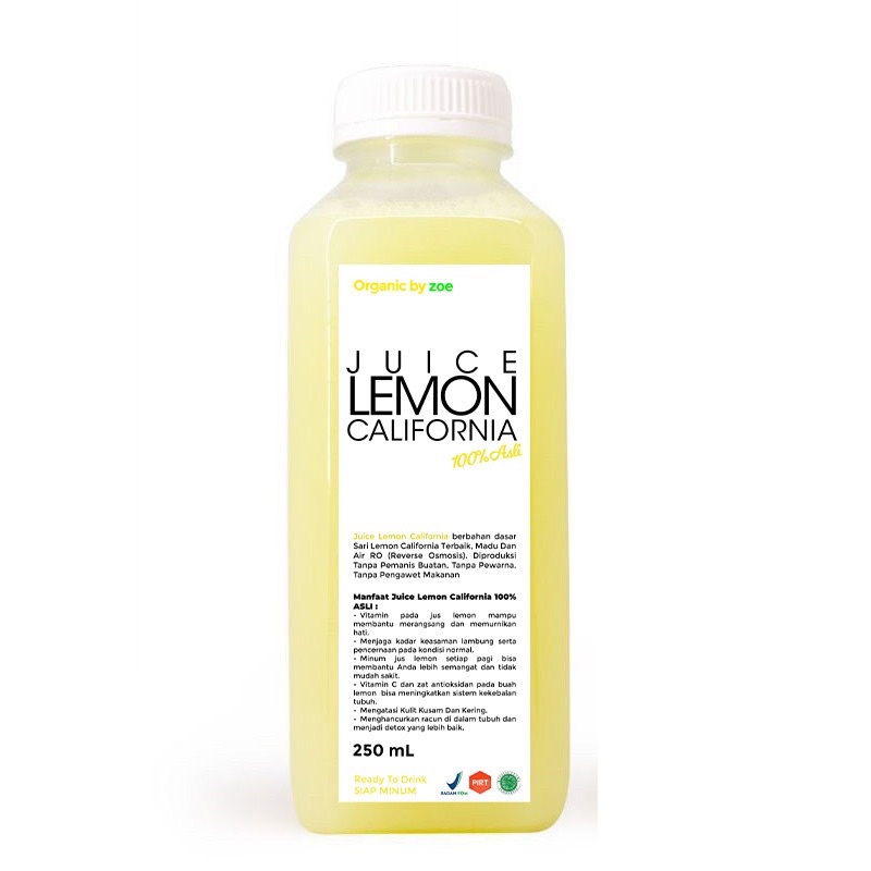 

SIAP MINUM JUS LEMON CALIFORNIA ASLI 100% PERASAN LEMON DICAMPUR AIR RO DAN MADU. FRESH READY TO DRINK