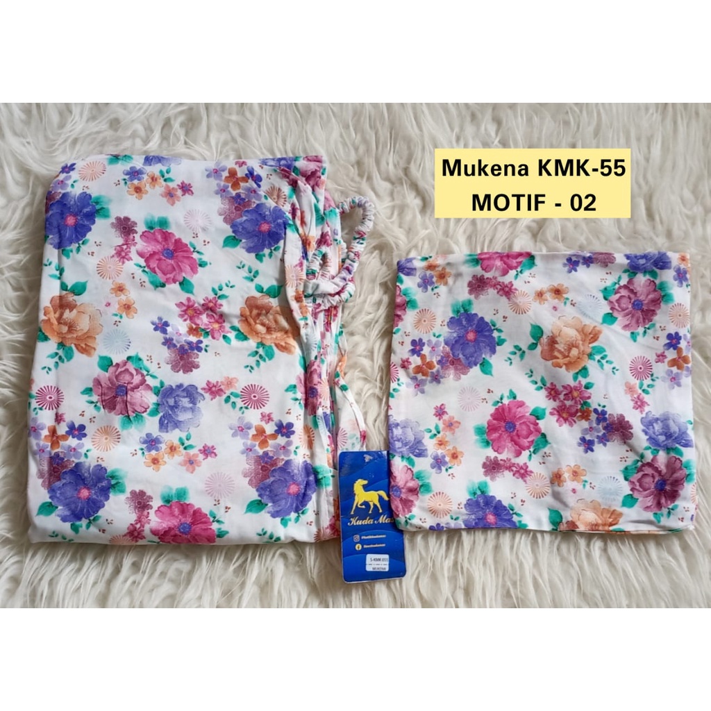 AS Mukena Batik Kudamas Uk. Standar Dewasa Motif Bunga Dasar Berwarna Putih