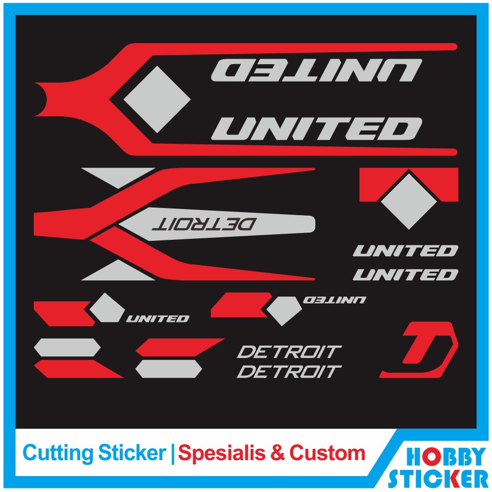 Decal Frame United  Sticker MTB Stiker  Sepeda  Custom 