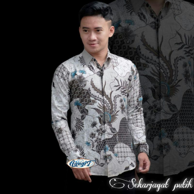 Kemeja Batik Pria Lengan Panjang Modern Batik Pria Kantor Size M L XL