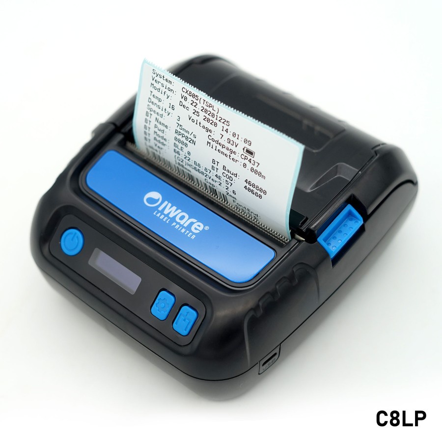 Mobile Printer Bluetooth Thermal Barcode Stiker Label CX805 IWARE IW-C8LP Bluetooth - Portable Printer Label Resi Shopee PRINTER BARCODE BLUETOOTH