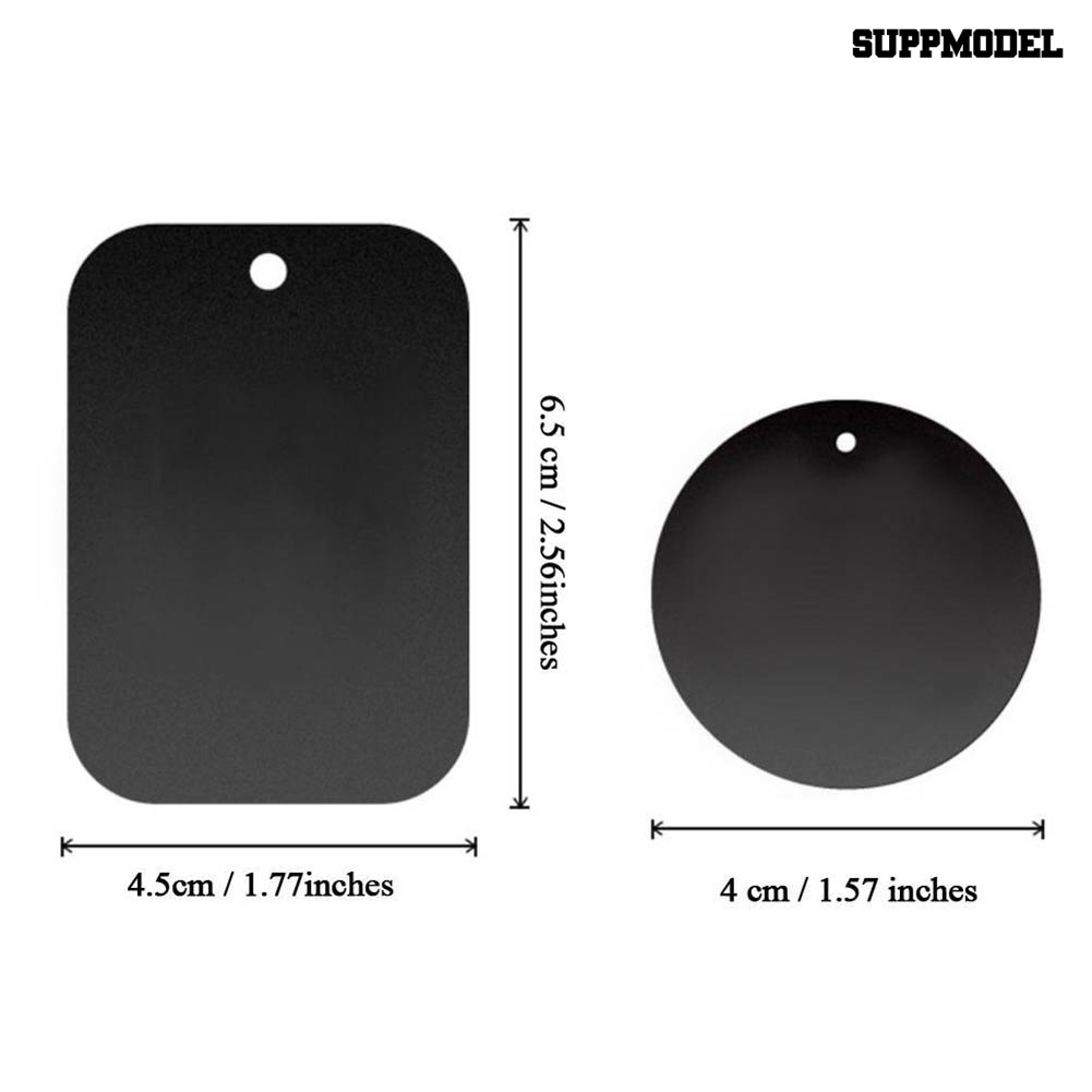 Sdl 4Pcs Stiker Plat Metal Bulatpersegi Panjang Magnetik Holder Handphone Untuk Mobil