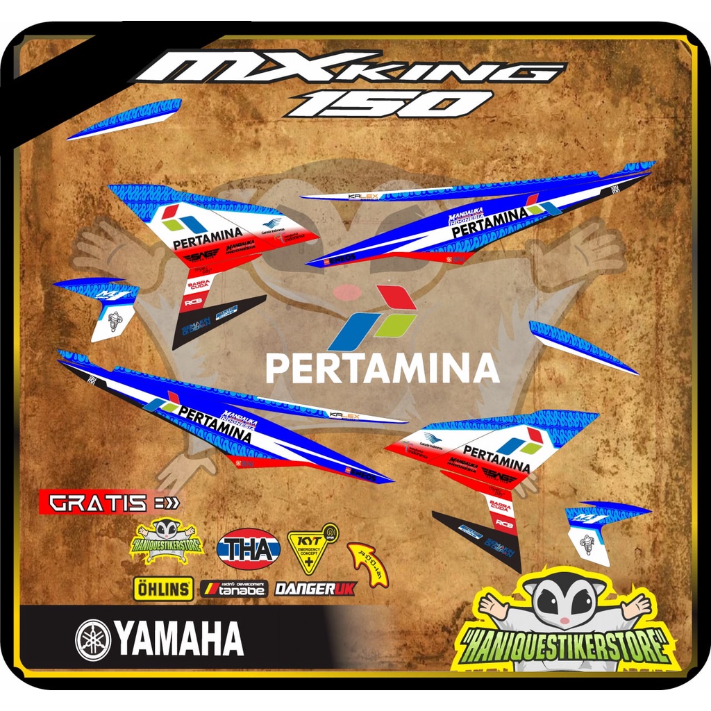 Striping Variasi Yamaha MX King 150 Pertamina Mandalika