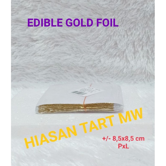

Edible Gold Foil Food 100 pc / Kertas Foil Kue Bisa Dimakan / Gold Leaf Foil Cake Drink Decoration / Hiasan Dekorasi Kue dan Minuman