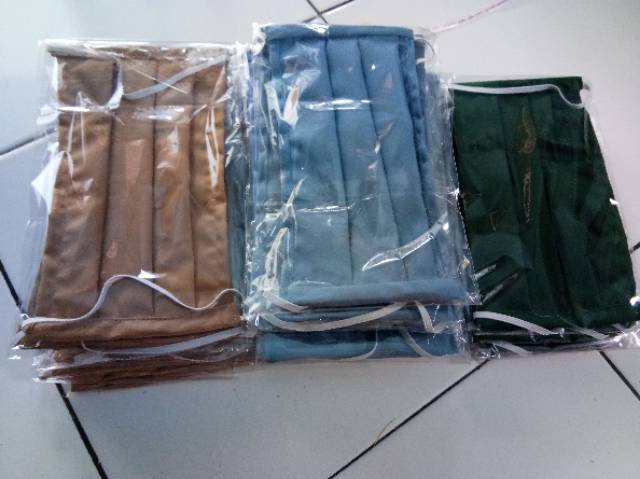 Masker kain tali karet non hijab 1 lusin