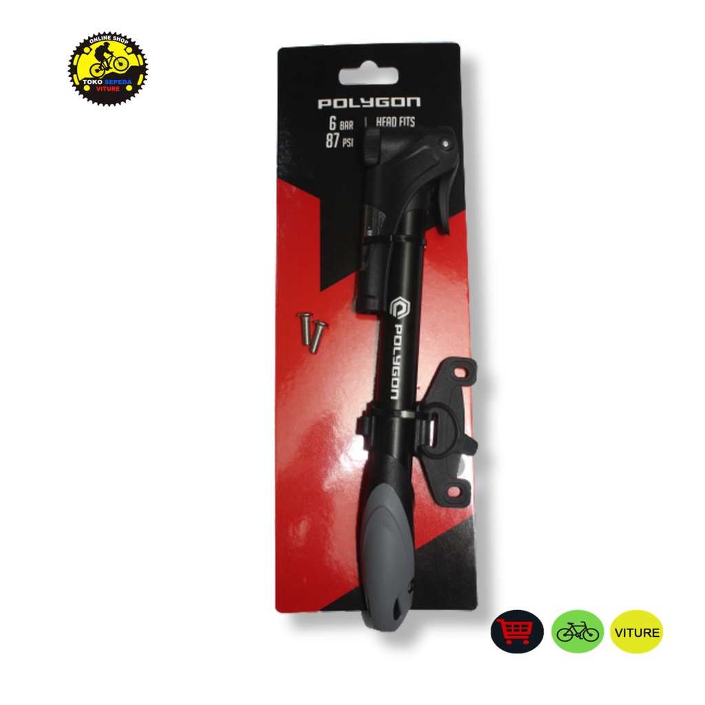 POLYGON POMPA ANGIN BAN SEPEDA PORTABLE ALLOY SMART HEAD 87 PSI 6 BAR