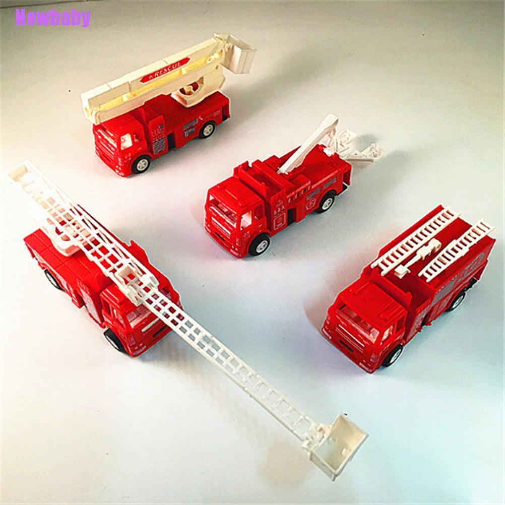 (Newbaby) Mainan Edukasi Truk Pemadam Kebakaran / Tanker Air Pull Back Untuk Anak Bermain Peran