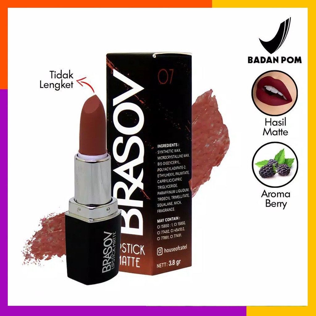 BRASOV - Lipstick Matte 3.8g BPOM