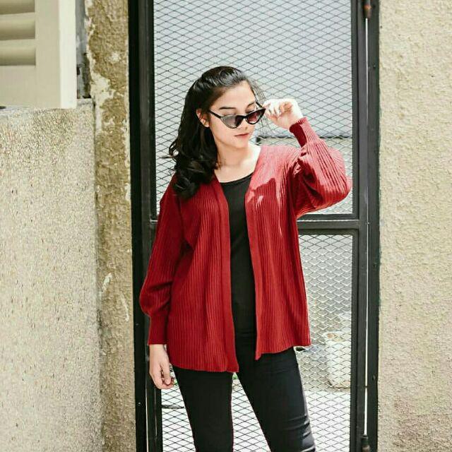 Kardigan Rajut Baloni Ketebalan 12 Guage Sweater Wanita Murah Rajut Wanita Balon Sweater Rajut Murah