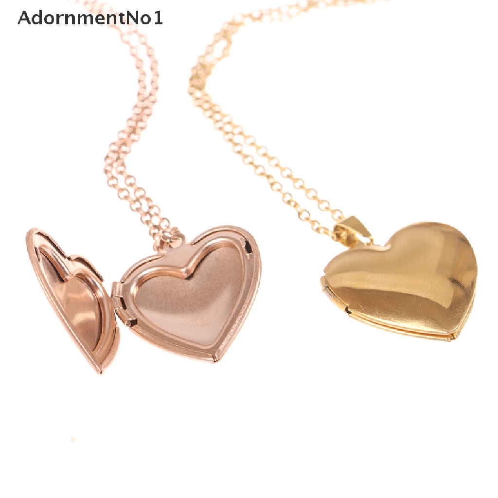 (AdornmentNo1) Kalung Rantai Dengan Liontin Locket Bentuk Hati Untuk Pria / Wanita