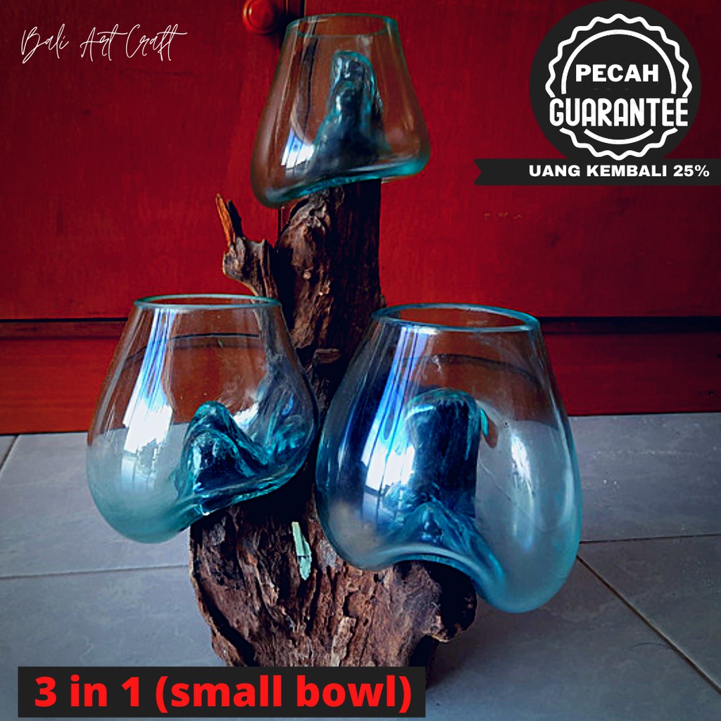 AKUARIUM IKAN CUPANG 3 TINGKAT SMALL BOWL 12 cm  / KACA TIUP AKAR BALI / AQUARIUM / UNIK / AQUASCAPE