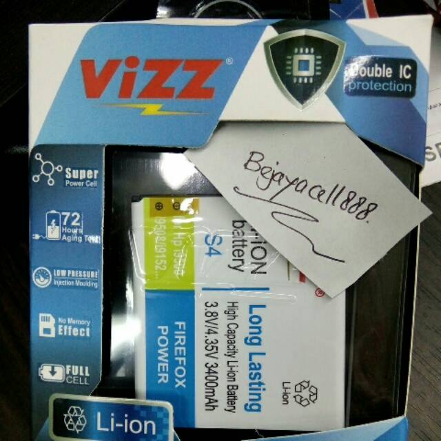 Baterai vizz handphone SAMSUNG GALAXY S4 I9500 I9502 B600BC batre battery double power ic