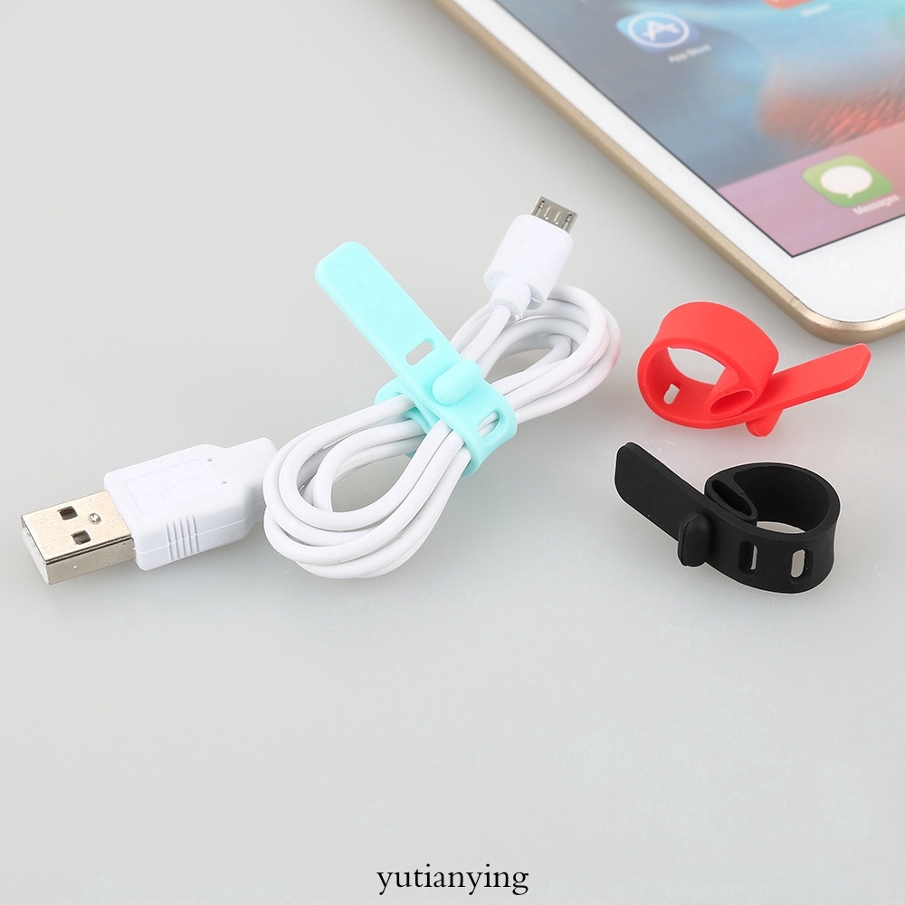 5pcs Cable Winder/Alat Penggulung Kabel Data/Charger/Earphone Bahan Silikon