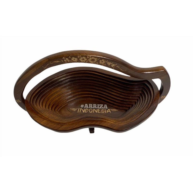 Tempat Buah Kayu Jati Model Spiral