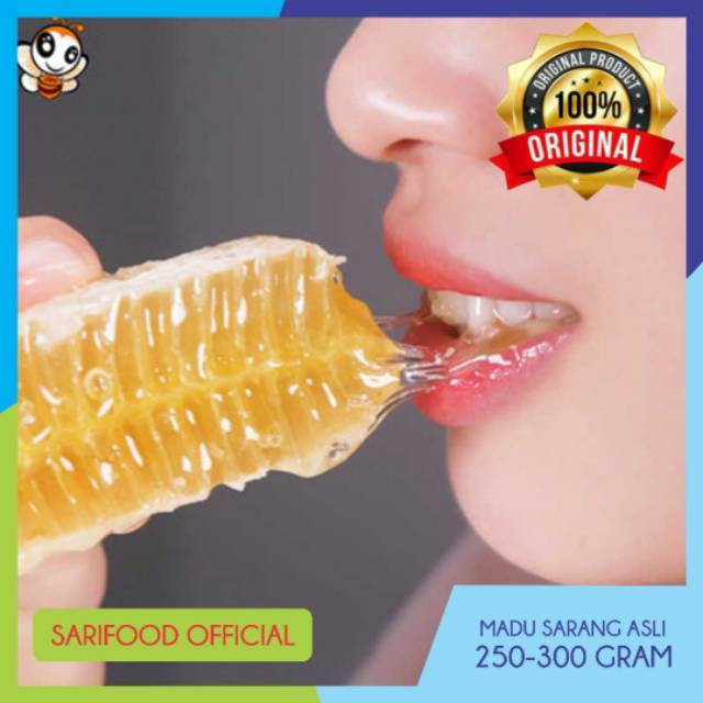 

[COD] SARANG MADU ASLI MURNI HONEYCOMB melifera 250 gram bonus sendok kayu cantik yellows Original