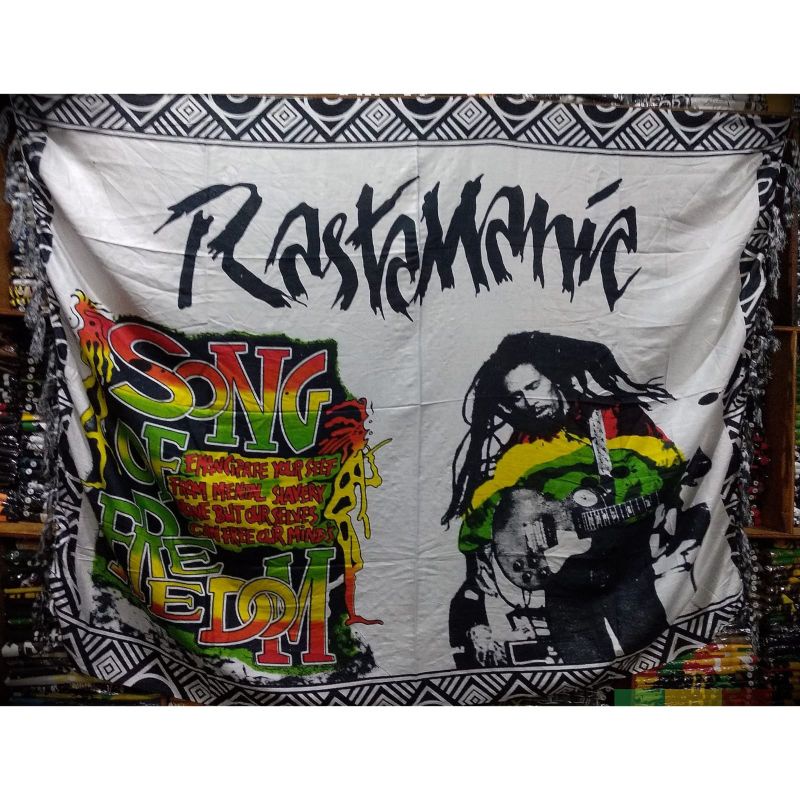 kain pantai bob marley sarong selendang syal reggae rasta slank-BM 1