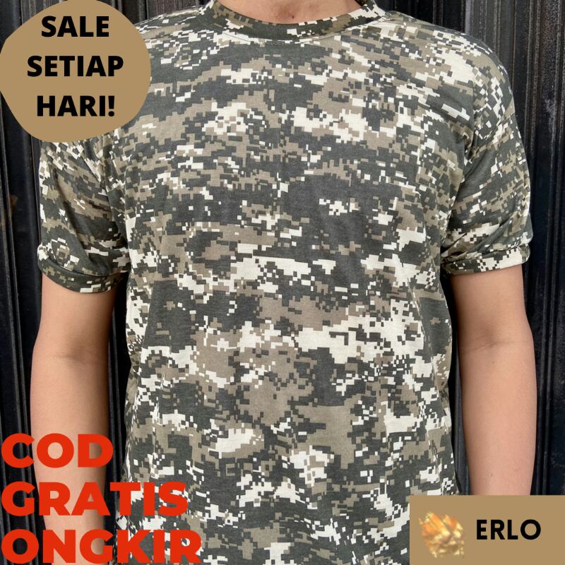 COD Gratis Ongkir Kaos Loreng Pria Kopassus Kaos Tentara TNI AL AU Lengan Pendek Distro