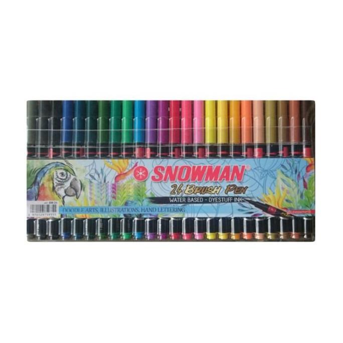 

(BISA COD) SPIDOL BRUSHPEN KALIGRAFI 24 WARNA SNOWMAN SPIDOL KUAS CAT AIR PROMO Kode 951