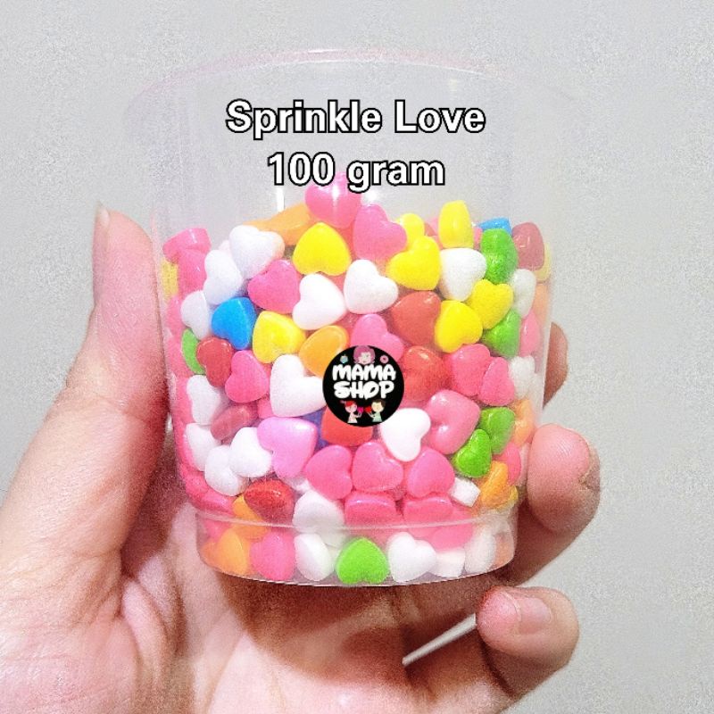 SPRINKLE TRIMIT HIASAN KUE LOVE HATI HEART STAR BINTANG CONFETTY CAKE PERMEN CANDY GULA DEKOR ICING SUGAR