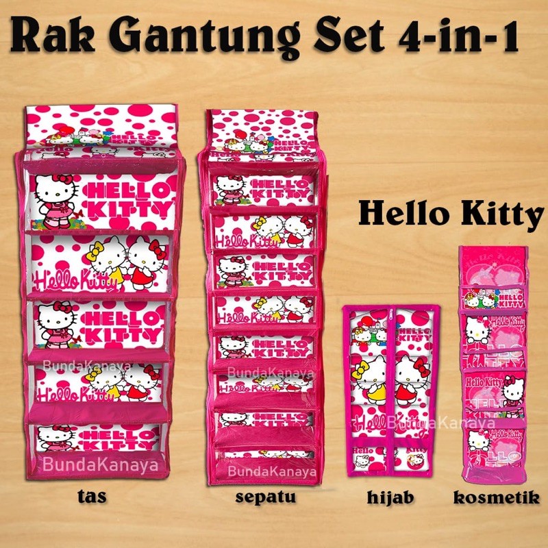 Rak Gantung Set 4in1 Tas+Sepatu+Hijab+Kosmetik