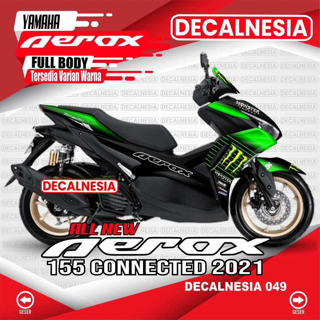 Stiker Decal Aerox Connected Full Body Motor 2021 2022 2023 2024 All New Variasi Aksesoris C49