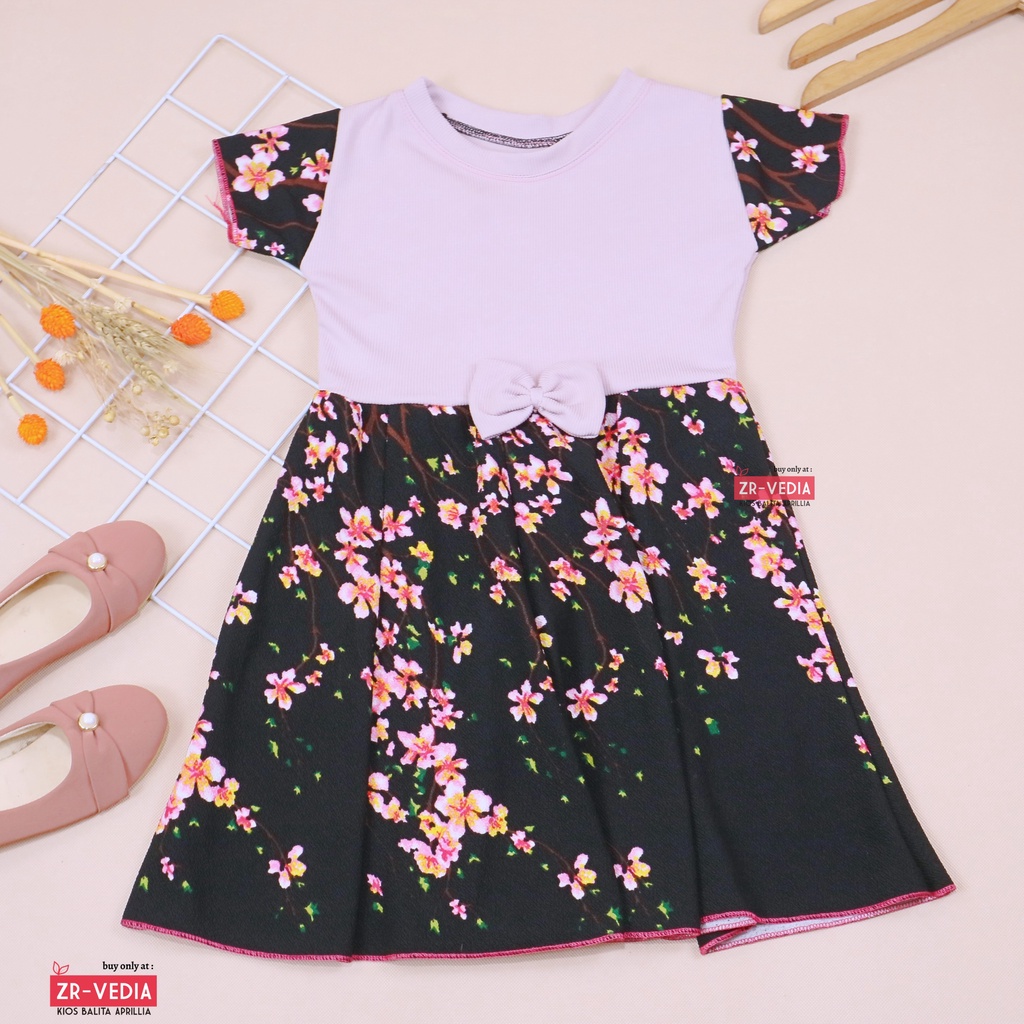 Dress Rossa LENGAN uk 5-6 Tahun / Dres Balita Anak Perempuan Cewek Baju Murah Casual Lucu Import