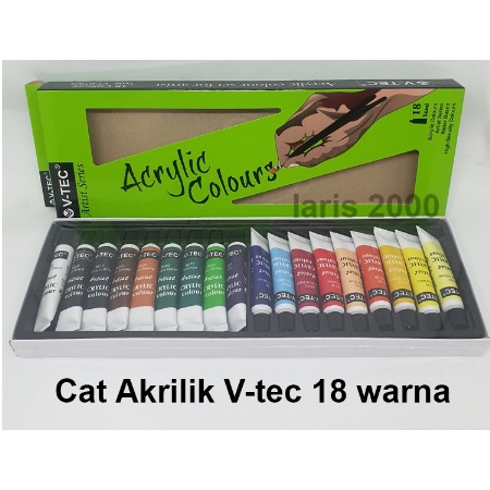 Cat Akrilik / Cat Acrylic Paint Set 18 Warna Vtec