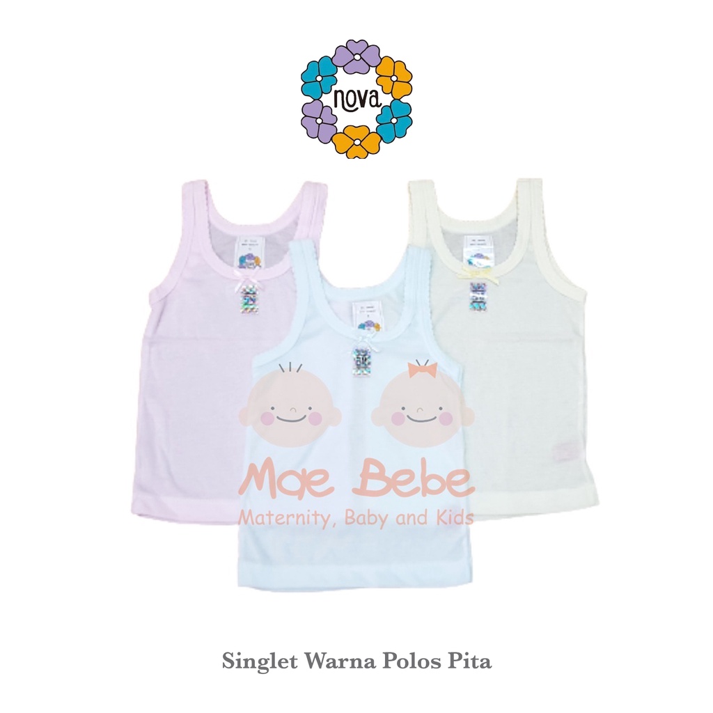 [Size NB-SML] Nova Baby Singlet Pita Warna Kaos Dalam Bayi