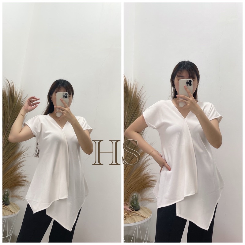 BLOUSE VALERIE SCUBA FIT XXL /SCUBA TEBAL/BLOUSE SCUBA HALUS OVERSIZE-Putih